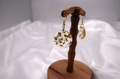 Ohrringe Resin gold rund – Bild 2