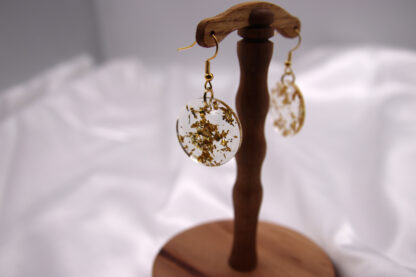 Ohrringe Resin gold rund