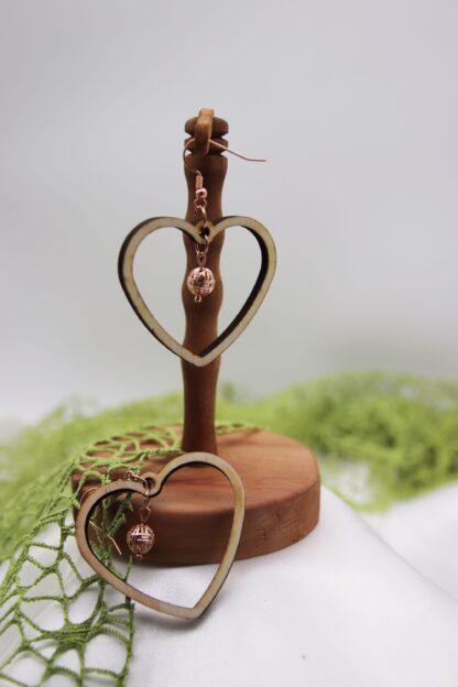 Ohrringe Herz mit Rosegoldcharm