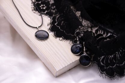 Schmuckset aus Resin/ Metall und Löwenzahnsamen – Bild 4