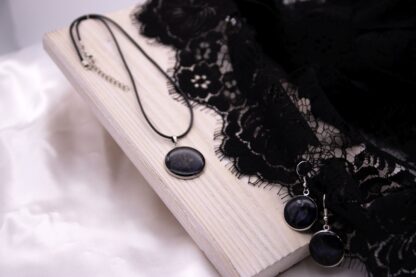 Schmuckset aus Resin/ Metall und Löwenzahnsamen