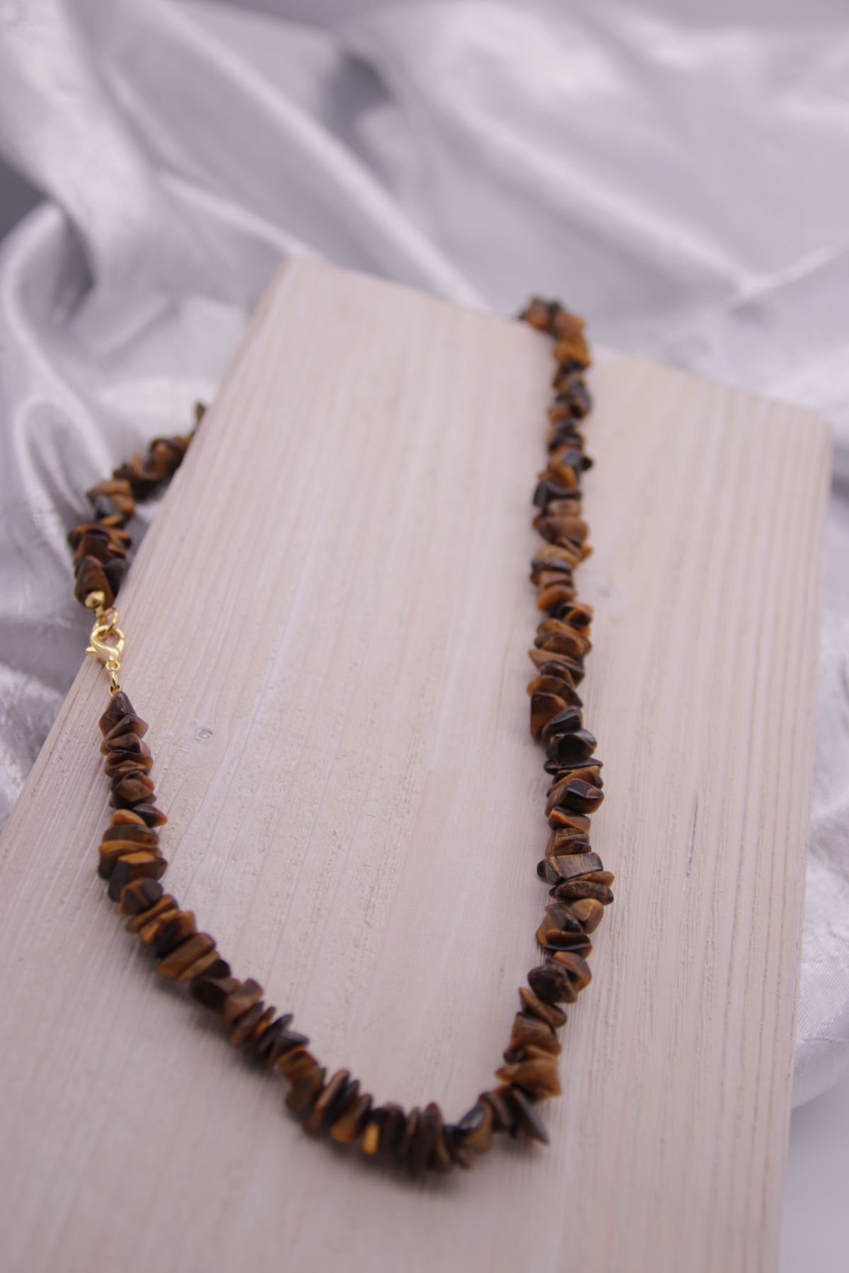 Halskette mit Tigeraugen-Splittern – Bild 2