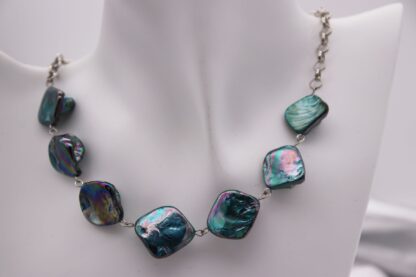 Schmuckset aus blaugrünen Muschelperlen – Bild 3
