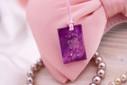 Epoxy Anhänger eckig violett