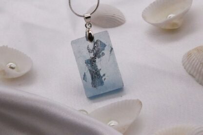 Epoxy Anhänger rechteckig blau