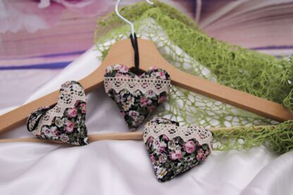Set Lavendelherzen Rosen mit Spitze