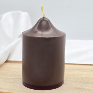 Stumpenkerze braun/ rot