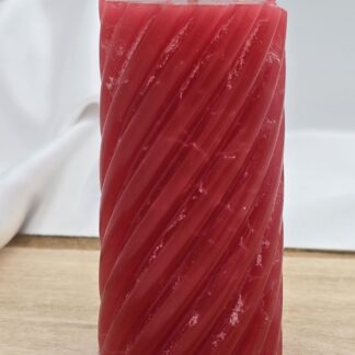 Stumpenkerze gedreht rot