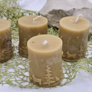 Set Motivkerzen Weihnachten Bienenwachs