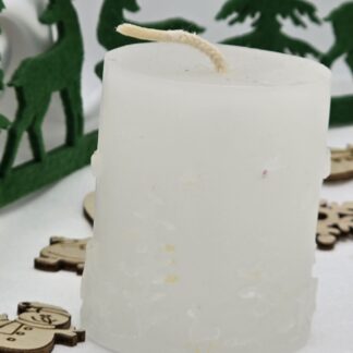 Stumpenkerze Weihnachten weiss