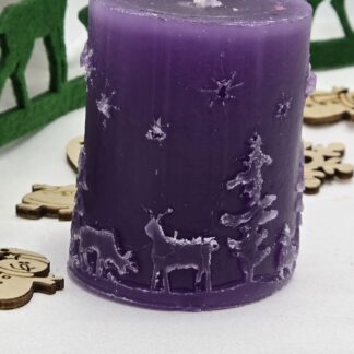 Stumpenkerze Weihnachten violett