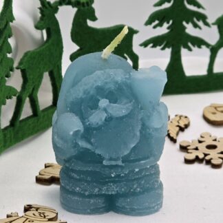 Kerze Weihnachtsmann türkis
