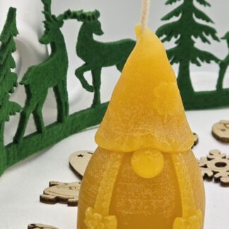 Kerze Zwerg Zöpfe gelb