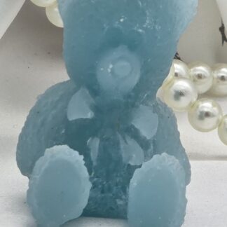 Kerze Teddybär türkis