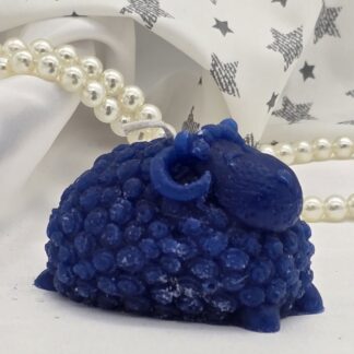 Kerze Schaf blau