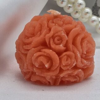 Kerze Blumenkugel orange