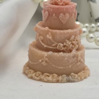 Kerze Torte lachsfarben