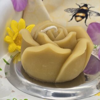 Bienenwachskerze Rosenblüte gross
