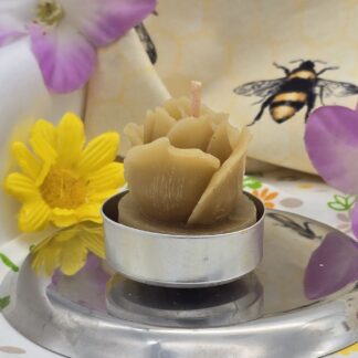 Bienenwachskerze Teelicht Rose