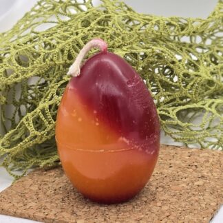 Kerze Ei rot-orange