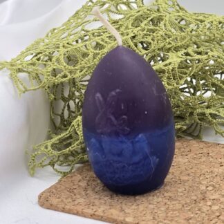 Kerze Osterei blau-violett
