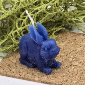 Kerze Hase klein blau