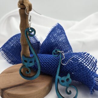 Katze mit Schwung türkis