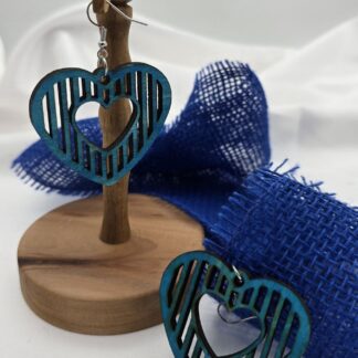 Herz Streifen vertikal türkis