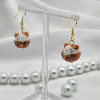 Ohrringe Katze orange