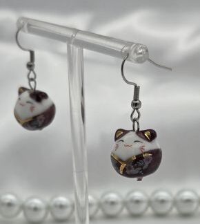 Ohrringe Katze braun