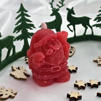 Kerze Weihnachtsmann rot