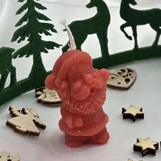Kerze Weihnachtsmann klein orange