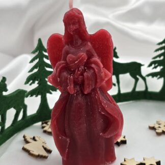 Kerze Engel dunkelrot