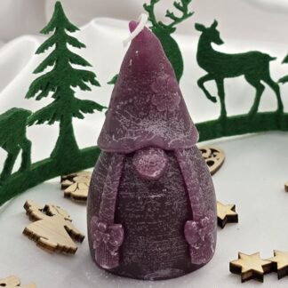 Kerze Zwerg Zöpfe violett