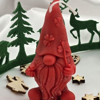 Kerze Zwerg Kleeblatt rot