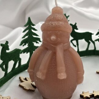 Kerze Schneemann rose