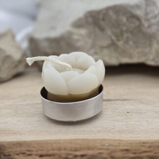 Teelicht Blume weiss-gelb