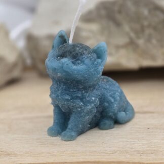 Kerze Kätzchen türkis