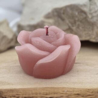 Kerze Rosenblüte rosa