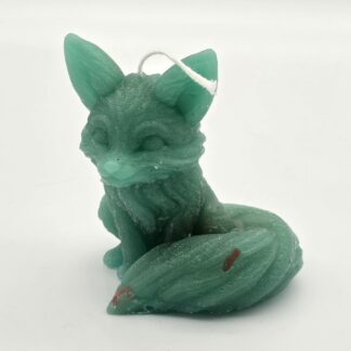 Kerze Fuchs dunkelgrün