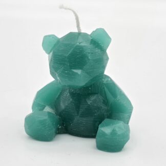 Kerze Bär eckig grün