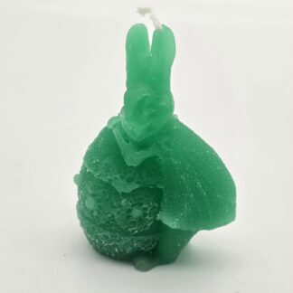 Kerze Osterei mit Hasenmädchen grün