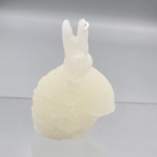 Kerze Osterei mit Hasenmädchen weiss