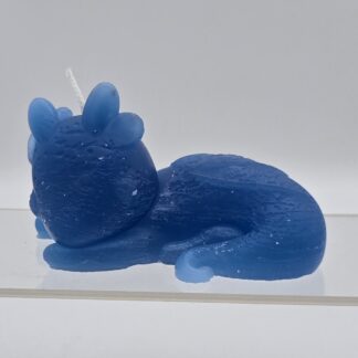 Kerze Drache schlafend blau