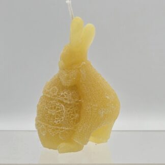 Kerze Osterei mit Hasenjunge gelb