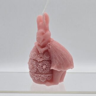 Kerze Osterei mit Hasenmädchen rosa