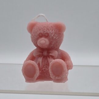 Kerze Teddybär rosa