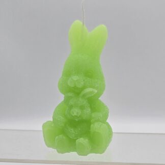 Kerze Hase mit Jungem hellgrün