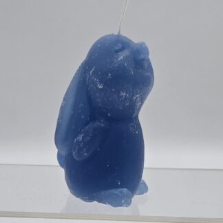 Kerze Häschen blau