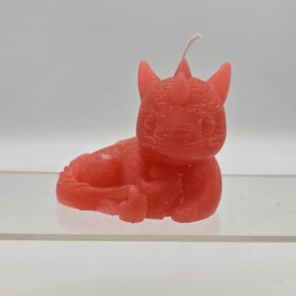 Kerze Drache liegend rot